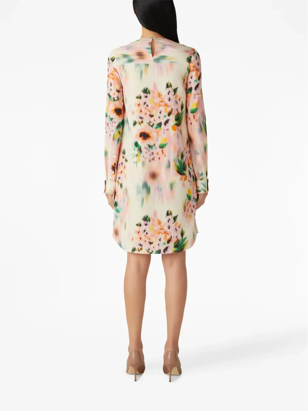 St. John floral-print mini dress - White - 画像4