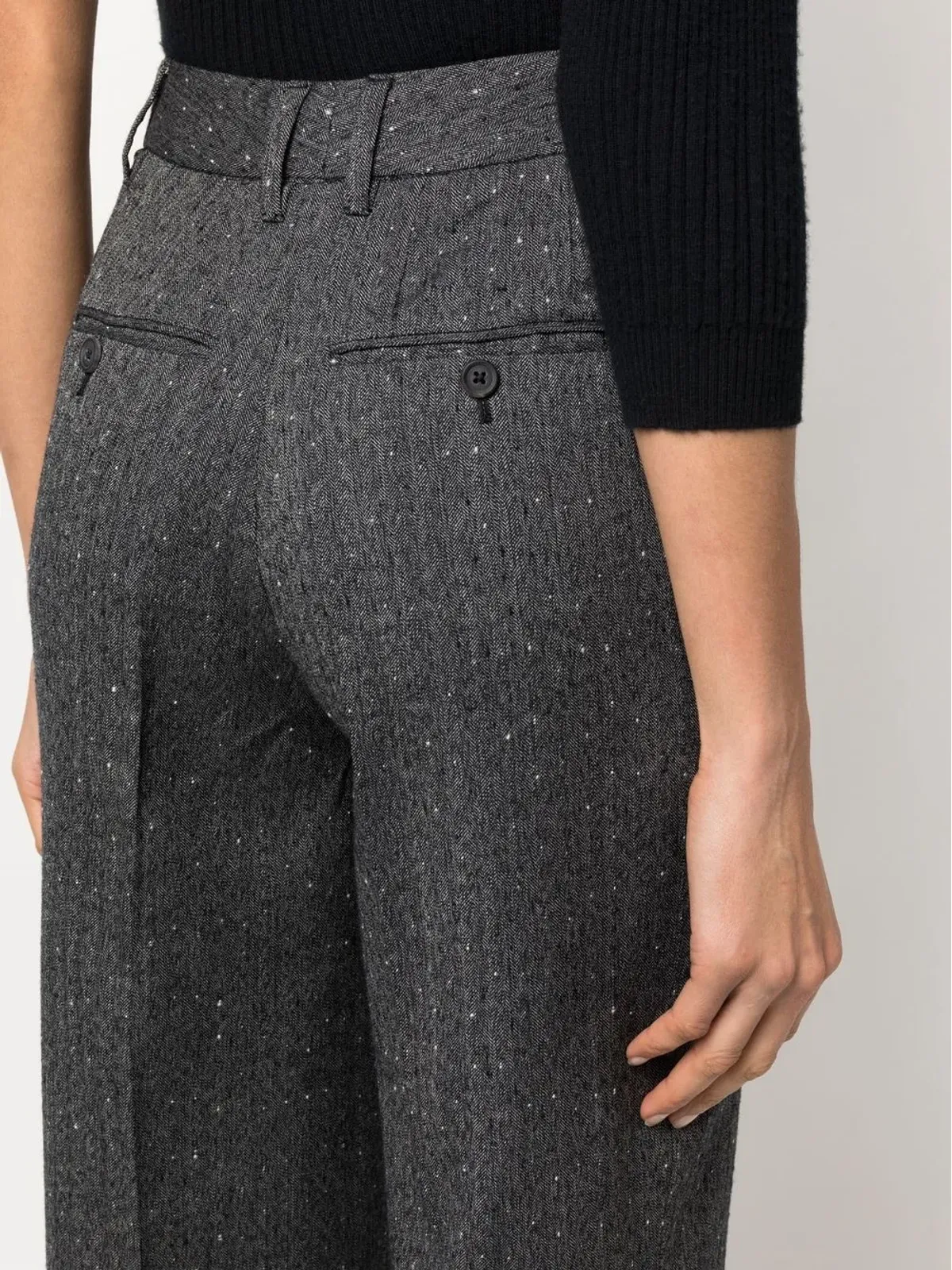 Prada Pre-Owned クロップド テーラードパンツ グレー - 画像5