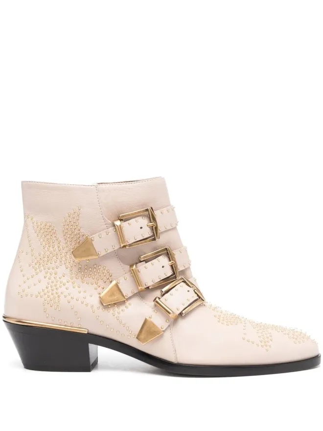 Chloe Chloé Susanna スタッズ付きトリプルストラップ バイカーブーツの商品画像