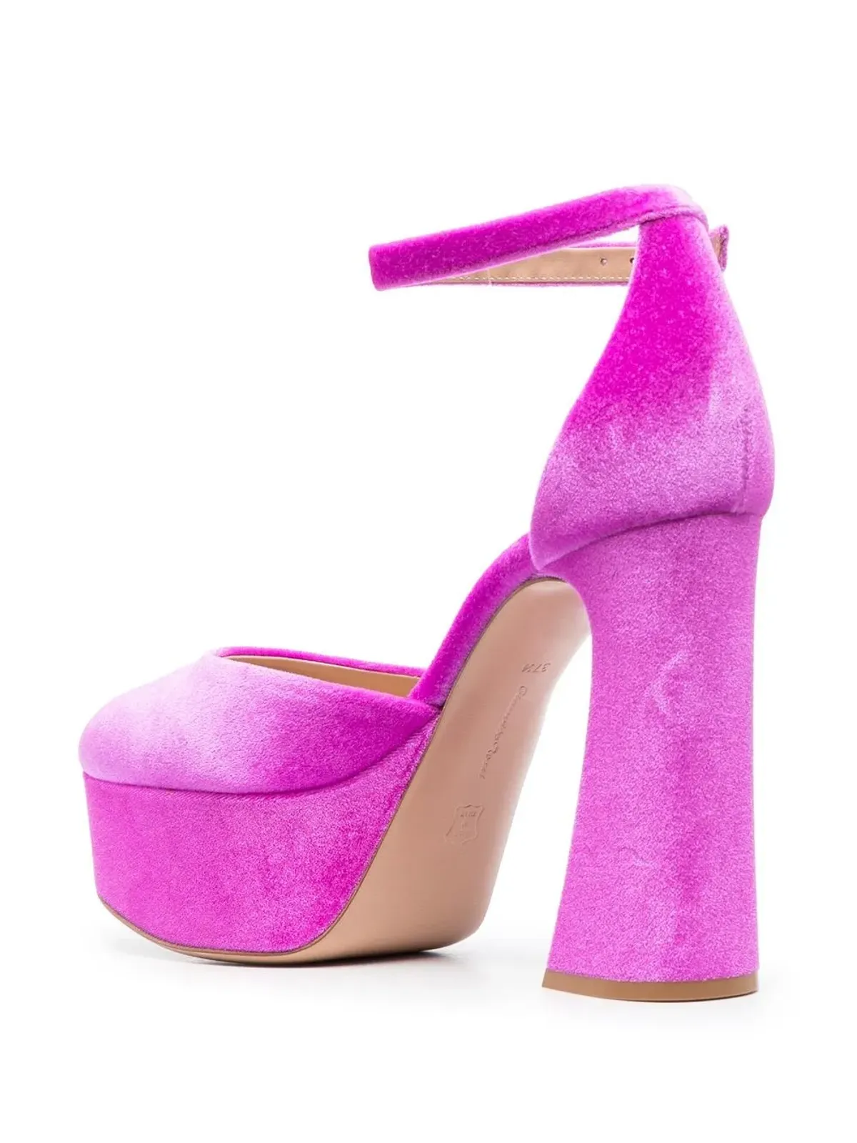 Gianvito Rossi ピンクのカーフレザー パンプス - 画像3