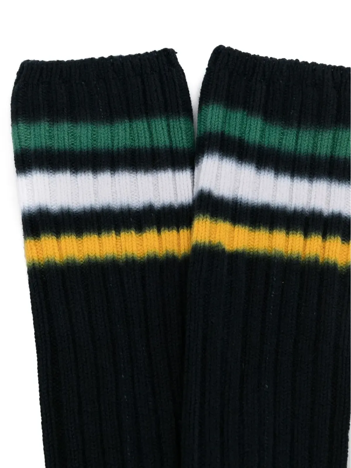 sacai ストライプトリム リブ編み ソックス - ブルー - 画像2