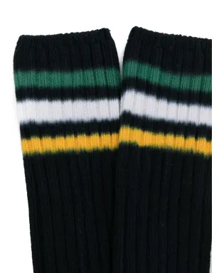 sacai ストライプトリム リブ編み ソックス - ブルー - サムネイル2