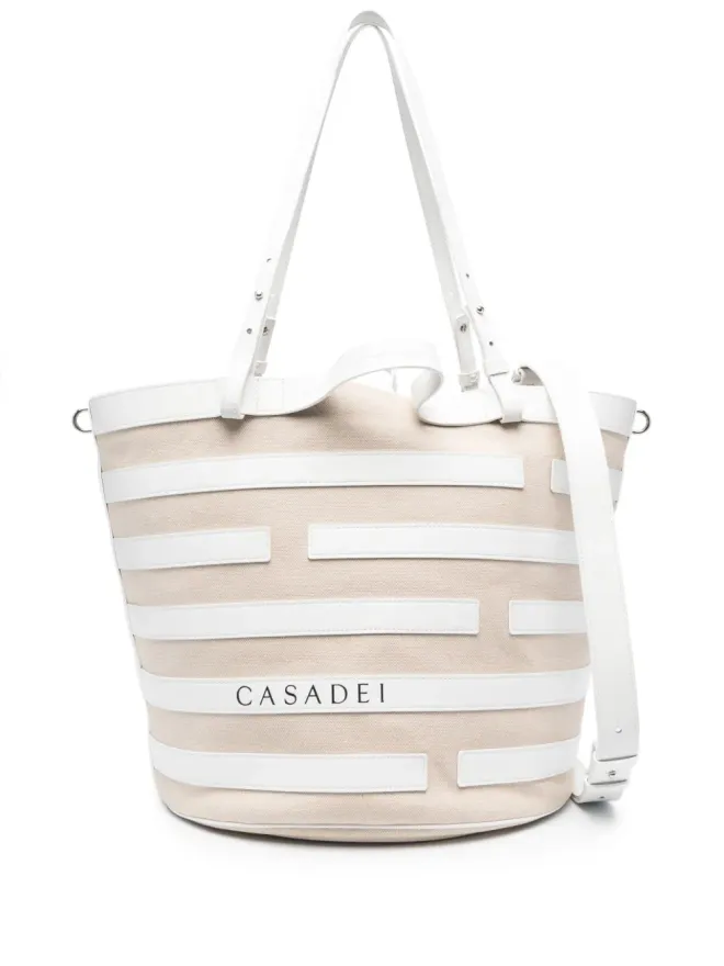 Casadei Casadei ストライプ柄レザー トートバッグの商品画像