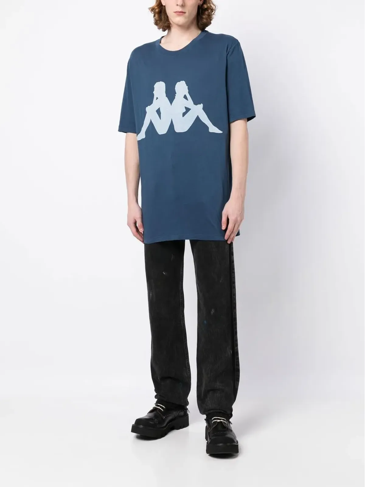 Faith Connexion x Kappa オーバーサイズTシャツ ブルー - 画像2