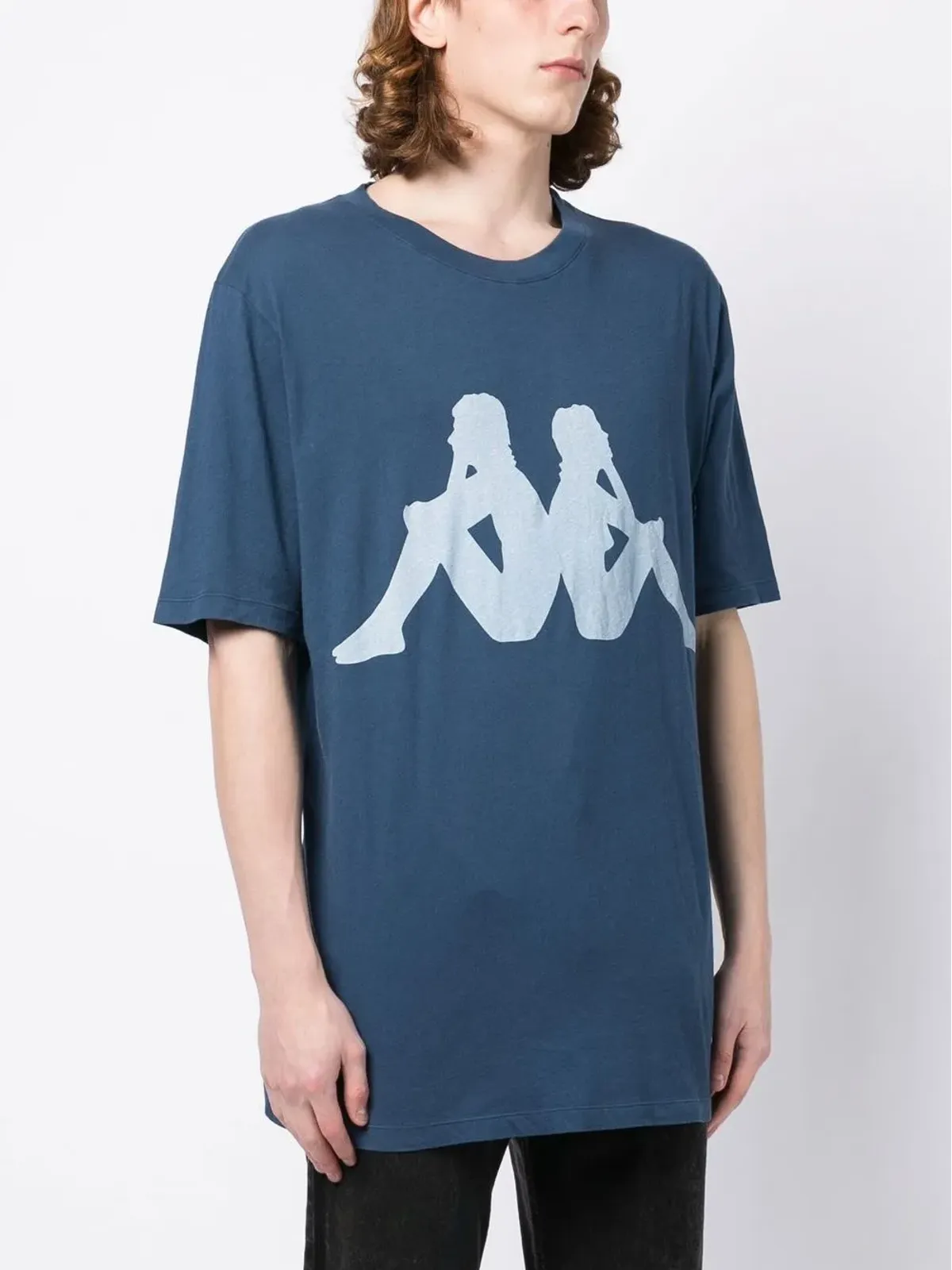 Faith Connexion x Kappa オーバーサイズTシャツ ブルー - 画像3