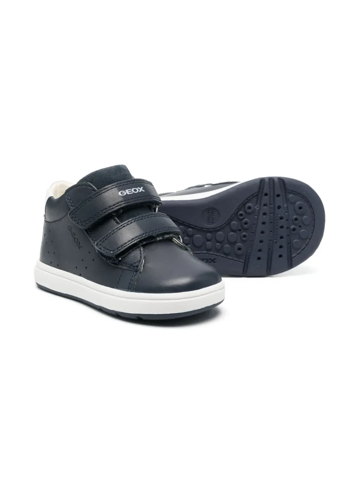 Geox Kids タッチストラップ レザー スニーカー - 画像2