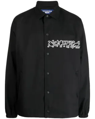 Junya Watanabe MAN プリント袖シャツジャケット - Black - サムネイル1