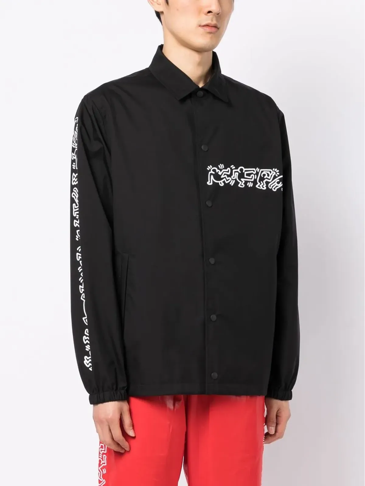 Junya Watanabe MAN プリント袖シャツジャケット - Black - 画像3