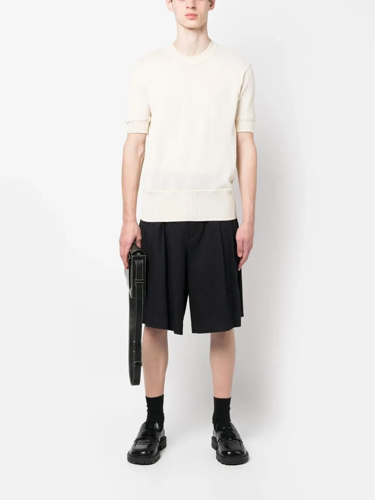 Maison Margiela リップドエッジ編みTシャツ - 画像2