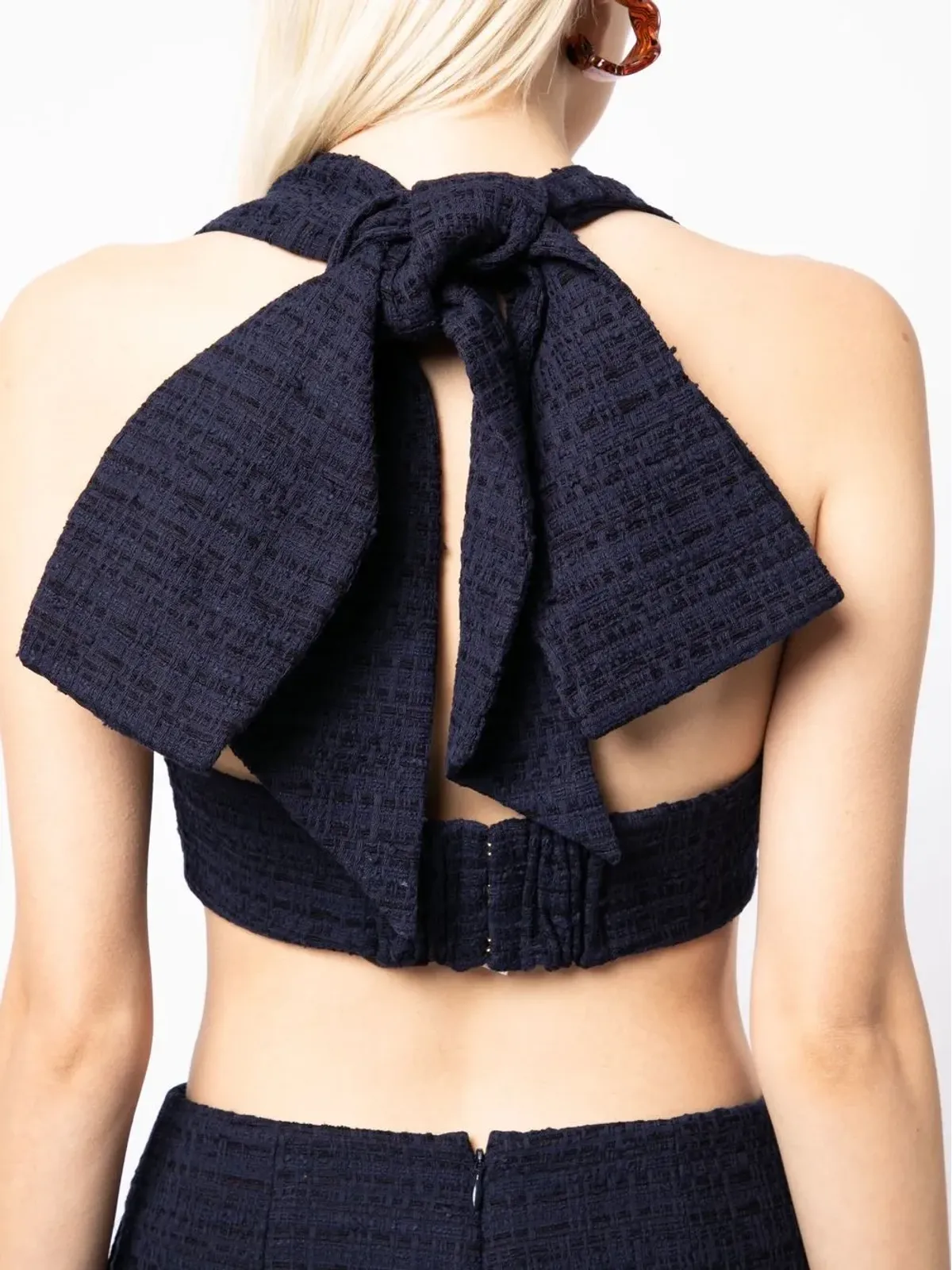ZIMMERMANN ツイード ホルターネック クロップトップ - 画像5