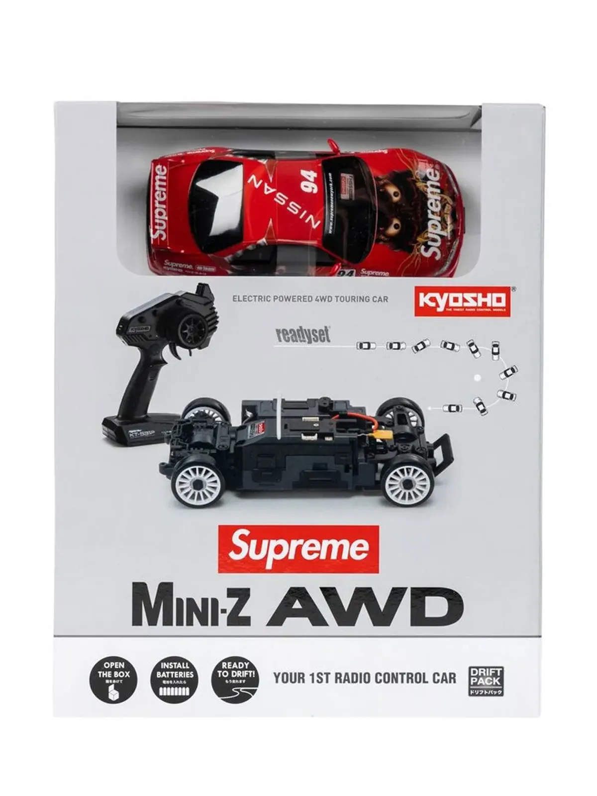 Supreme x Kyosho Mini-Z Nissan Skyline Nismo R33 RC Readyset - Red - 画像4