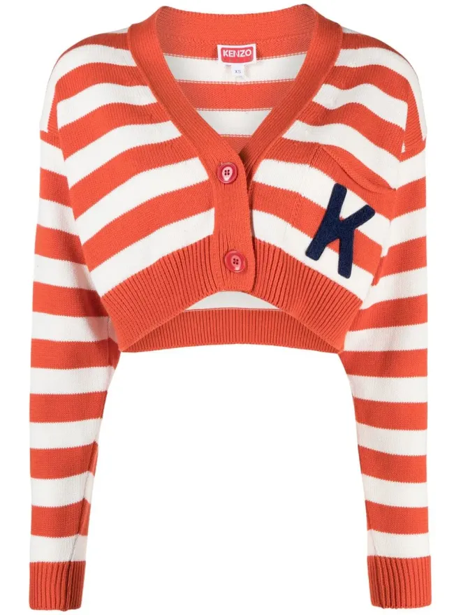Kenzo Kenzo ストライプ柄クロップドカーディガンの商品画像