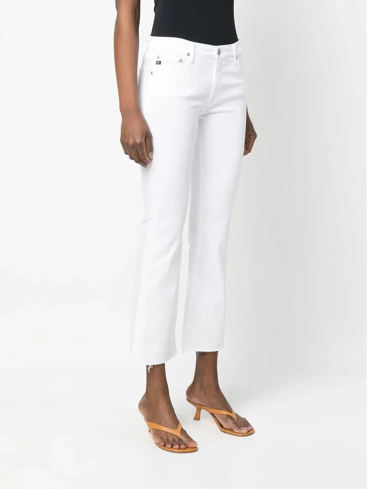AG Jeans ミッドライズ クロップドデニムジーンズ - ホワイト - 画像3