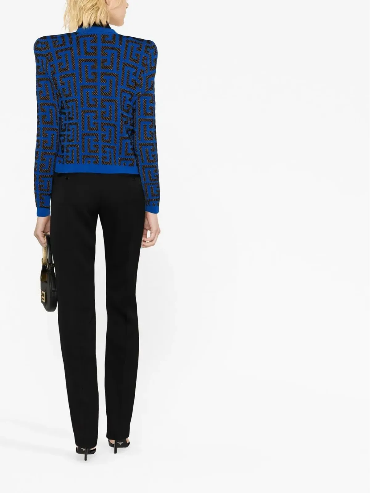 Balmain モノグラムジャカード クロップドジャケット - 画像4