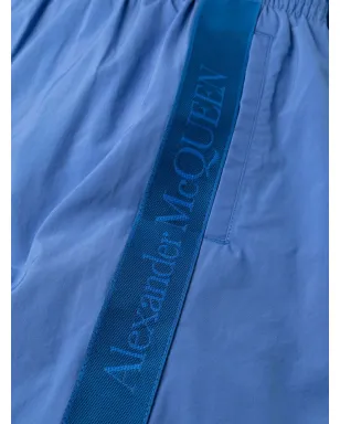 Alexander McQueen セルベージ ロゴジャカード スイムショーツ ブルー - サムネイル3