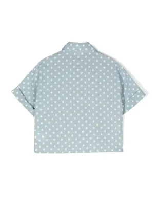 Aspesi Kids ドット柄クロップドシャツ - グリーン - サムネイル2