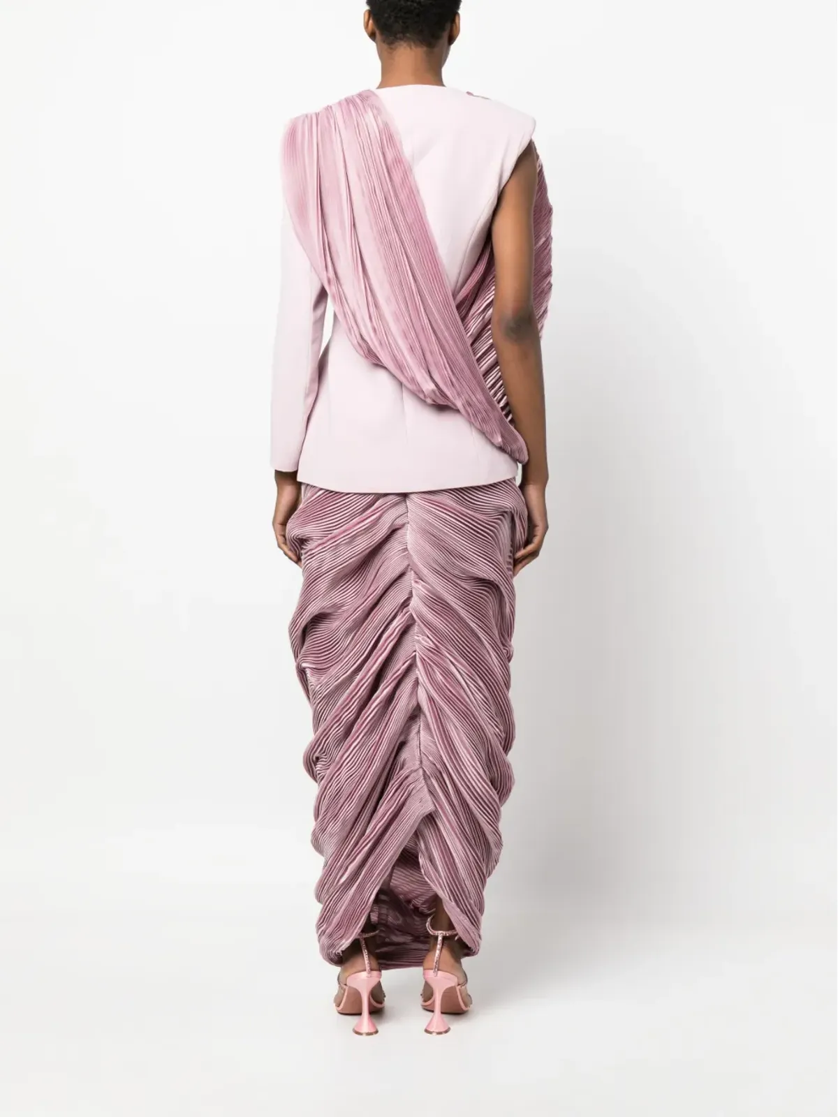 Gaby Charbachy アシンメトリック ブレザートップ ロングドレス - 画像4