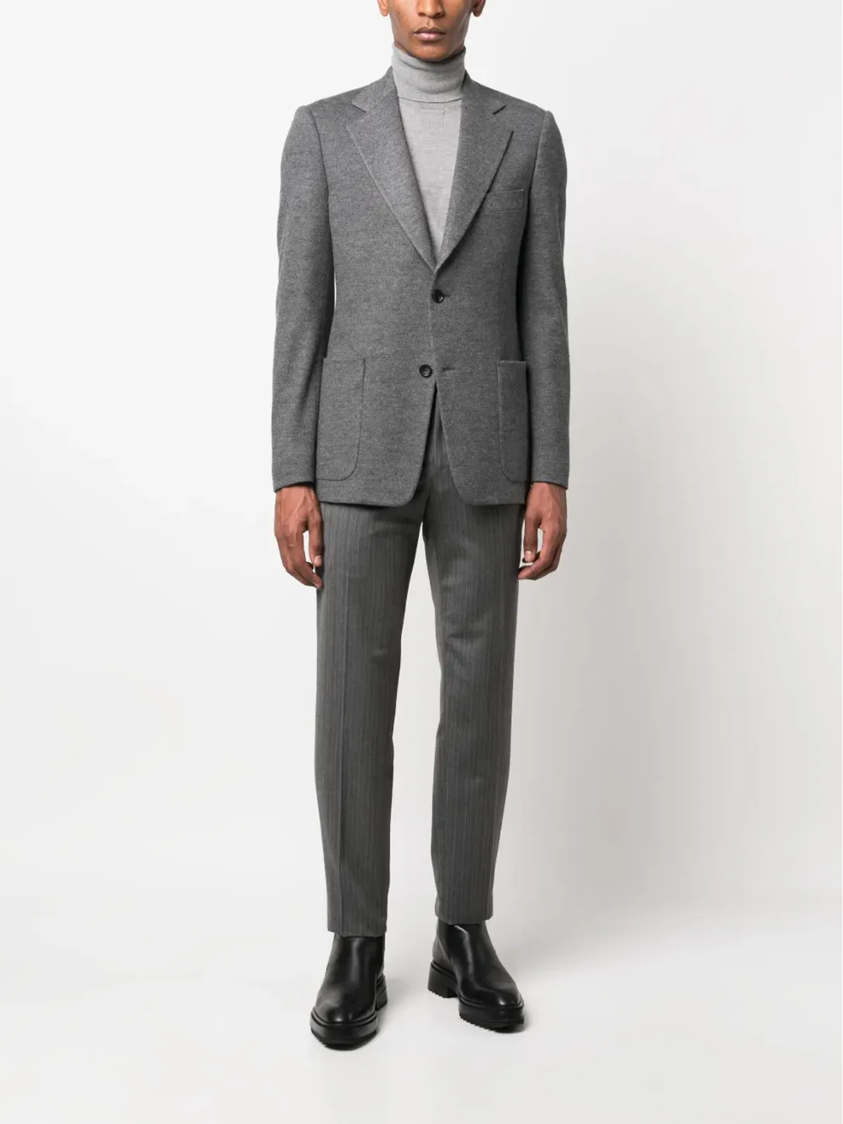 Lanvin シングルブレスト ヴァージンウール スーツジャケット グレー - 画像2