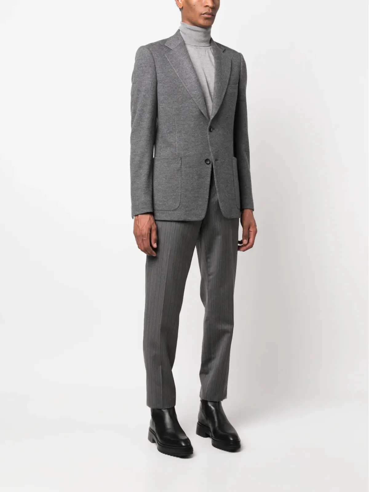 Lanvin シングルブレスト ヴァージンウール スーツジャケット グレー - 画像3