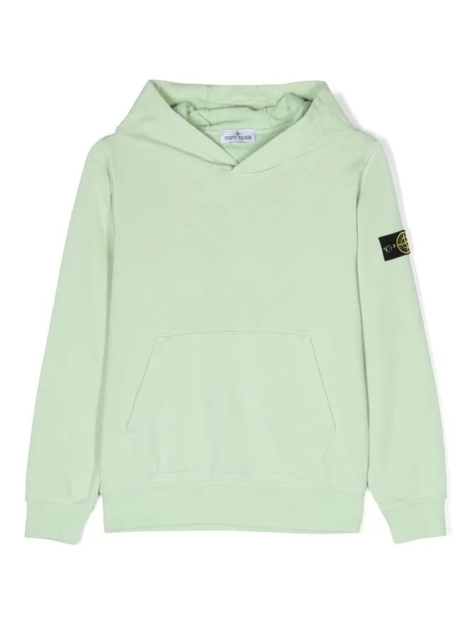 Stone Island Junior Stone Island Junior コンパスパッチ コットン フーディー（グリーン）の商品画像