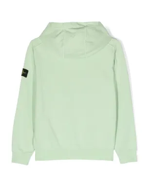 Stone Island Junior コンパスパッチ コットン フーディー（グリーン） - サムネイル2
