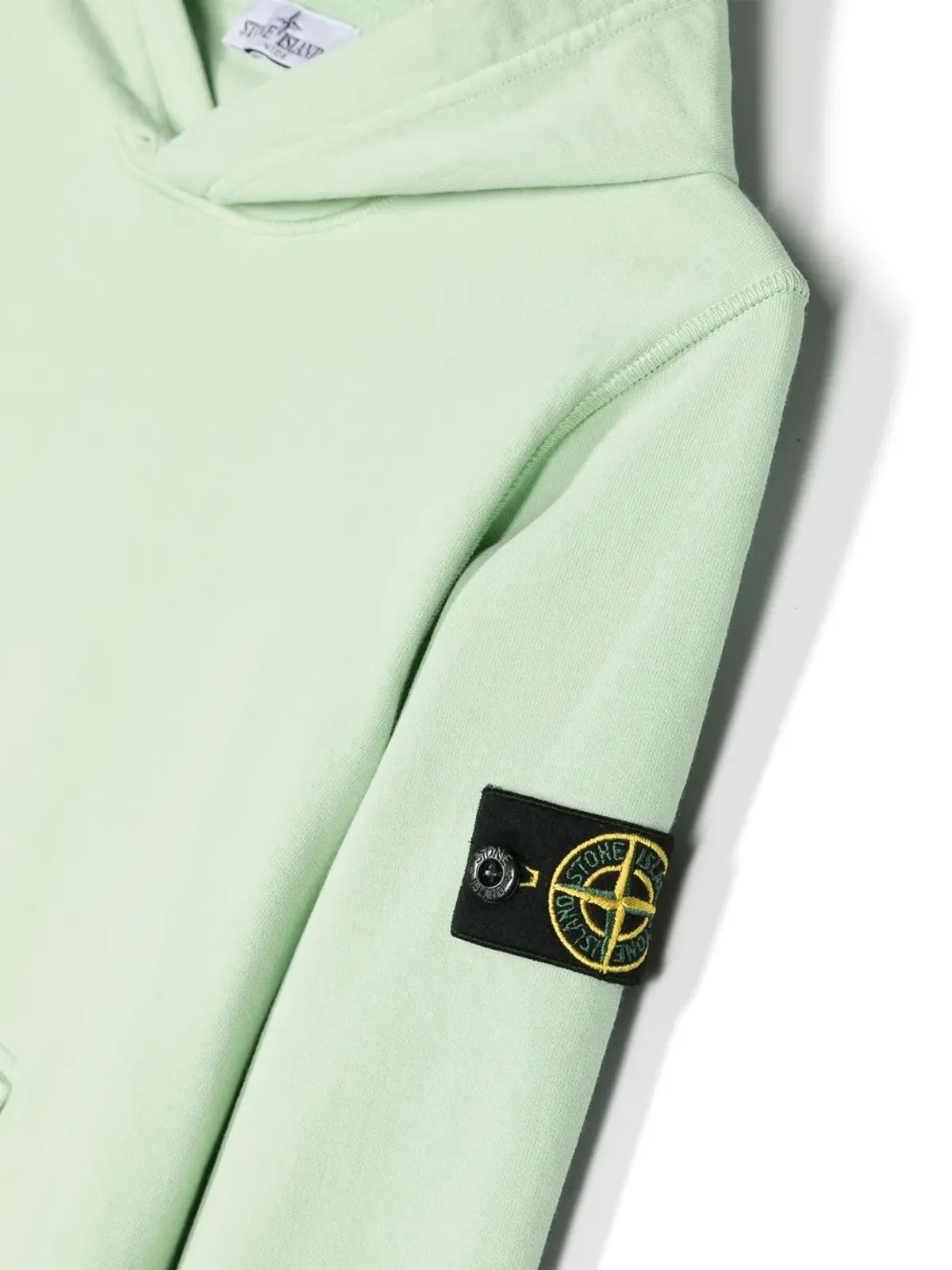 Stone Island Junior コンパスパッチ コットン フーディー（グリーン） - 画像3