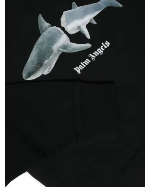 Palm Angels Kids シャークプリント コットン パーカー - サムネイル3