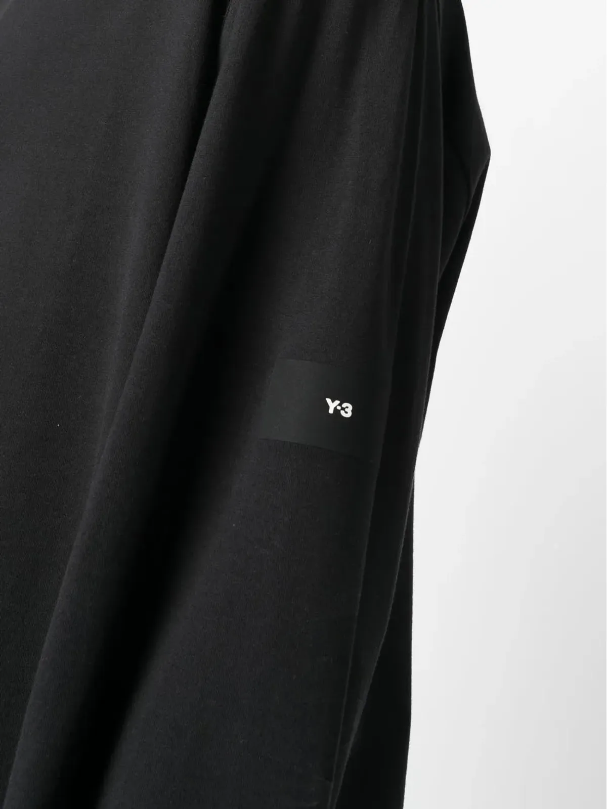 Y-3 モックネック長袖コットンTシャツ ブラック - 画像5