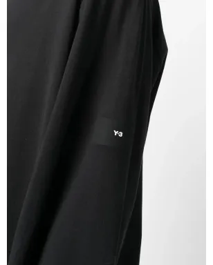 Y-3 モックネック長袖コットンTシャツ ブラック - サムネイル5