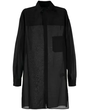 Yohji Yamamoto ダブルカラー ロングシャツ - サムネイル1