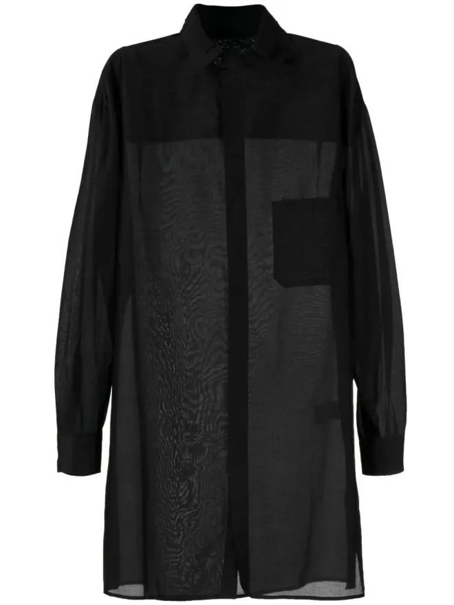 YOHJI YAMAMOTO Yohji Yamamoto ダブルカラー ロングシャツの商品画像