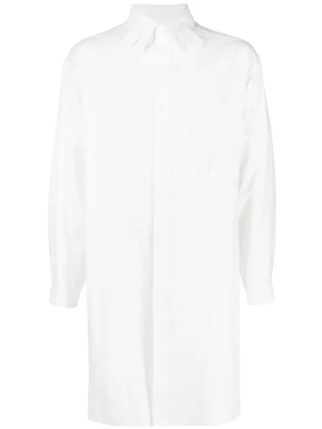 YOHJI YAMAMOTO Yohji Yamamoto タブカラー ロングシャツの商品画像