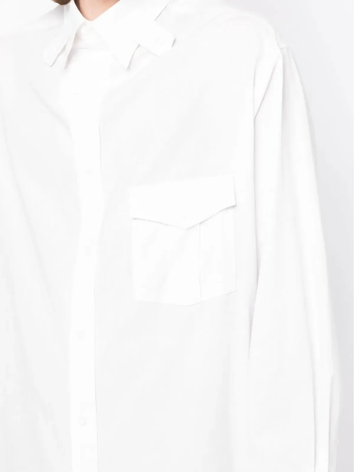 Yohji Yamamoto タブカラー ロングシャツ - 画像5