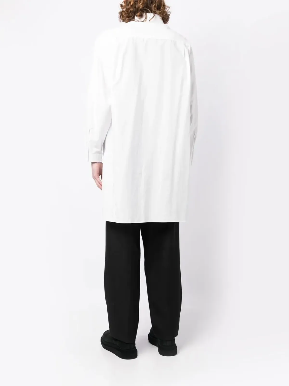 Yohji Yamamoto タブカラー ロングシャツ - 画像4