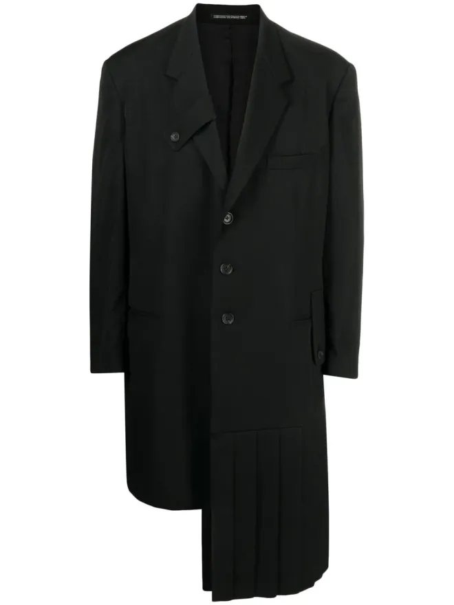 YOHJI YAMAMOTO Yohji Yamamoto スローガンプリント・シングルブレストコートの商品画像