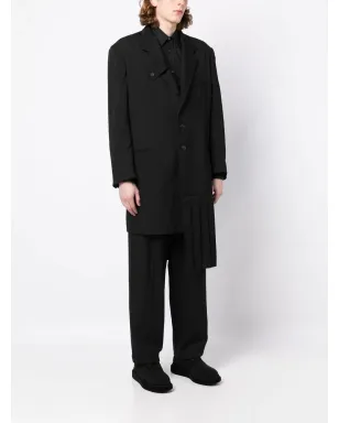 Yohji Yamamoto スローガンプリント・シングルブレストコート - サムネイル4