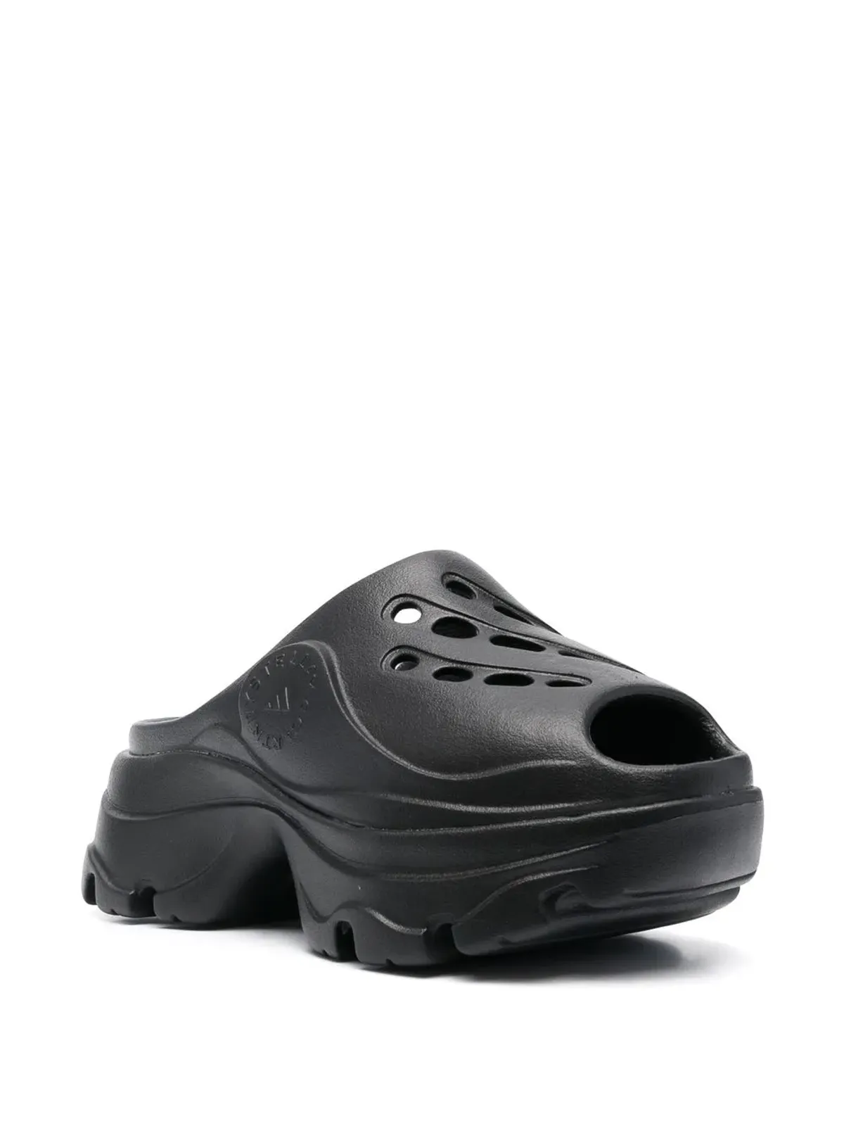 adidas by Stella McCartney ロゴエンボス加工のパンチングスライド - Black - 画像2