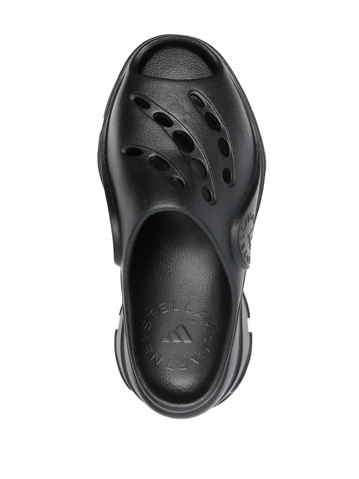 adidas by Stella McCartney ロゴエンボス加工のパンチングスライド - Black - 画像4