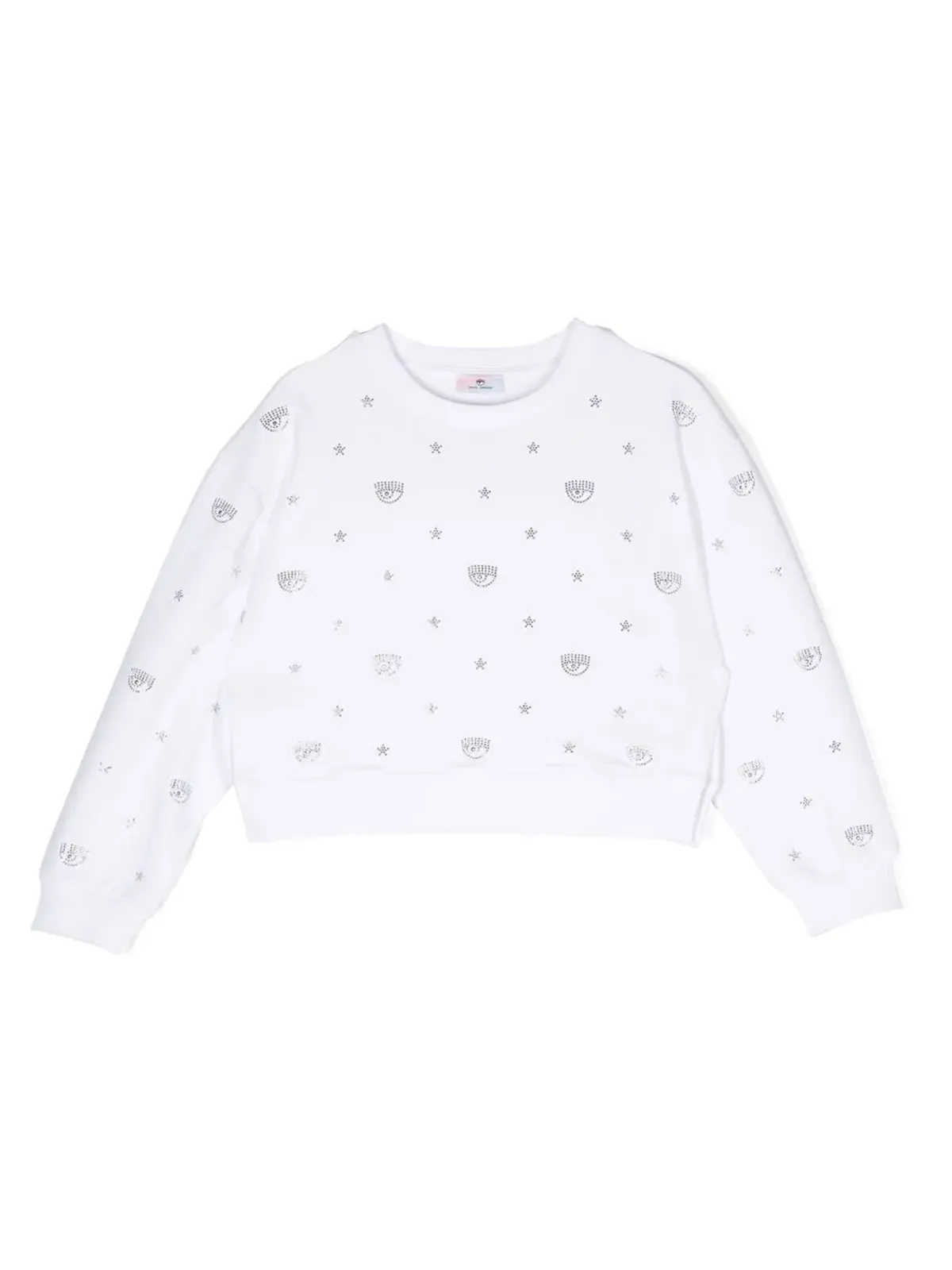 Chiara Ferragni Kids ラインストーン コットン スウェットシャツ - White - 画像1
