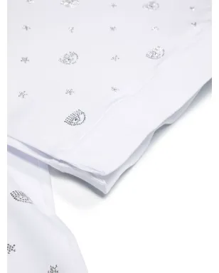 Chiara Ferragni Kids ラインストーン コットン スウェットシャツ - White - サムネイル3
