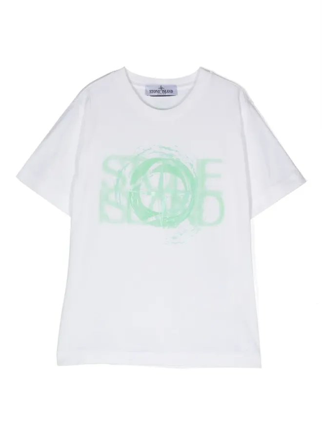 Stone Island Junior Stone Island Junior ロゴプリントTシャツの商品画像