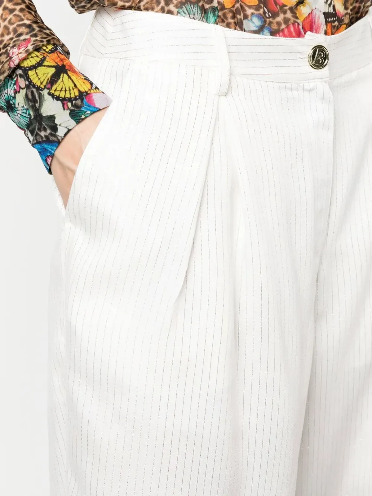 Blugirl ピンストライプのワイドレッグパンツ - White - 画像5