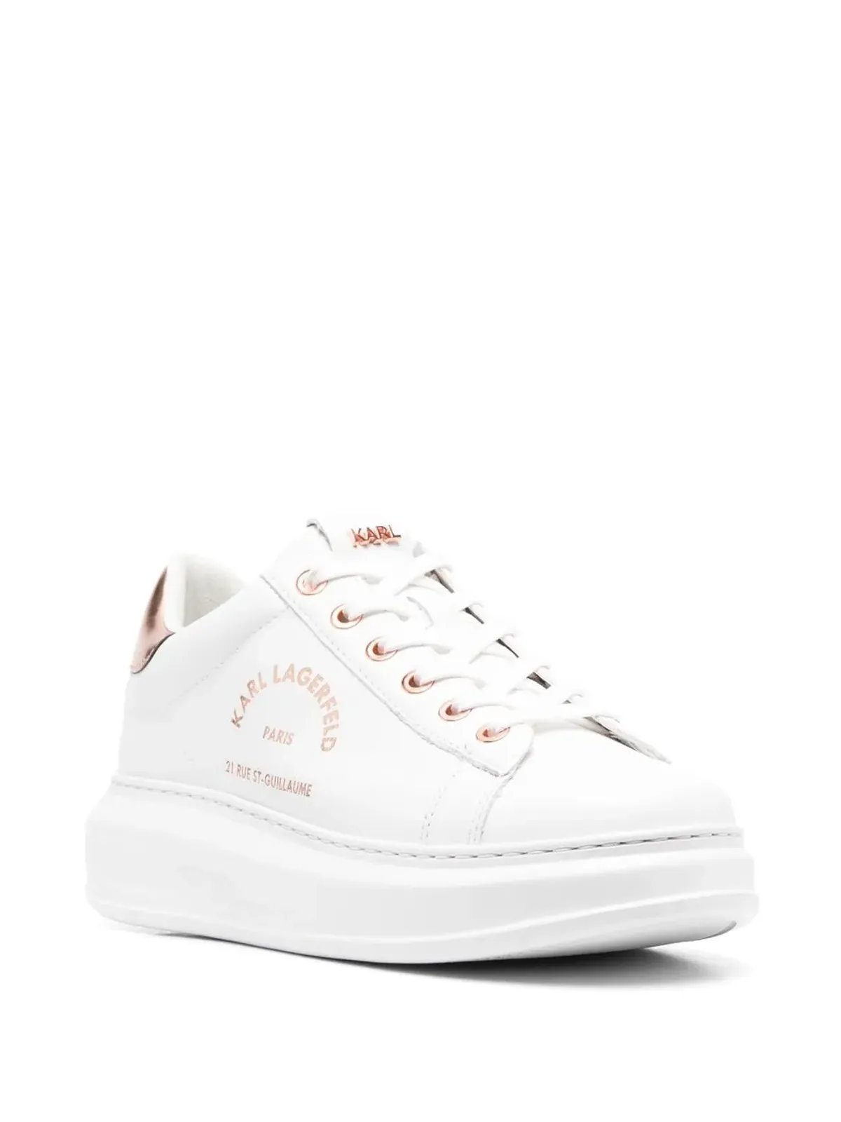 Karl Lagerfeld ロゴプリント レザー スニーカー - White - 画像2