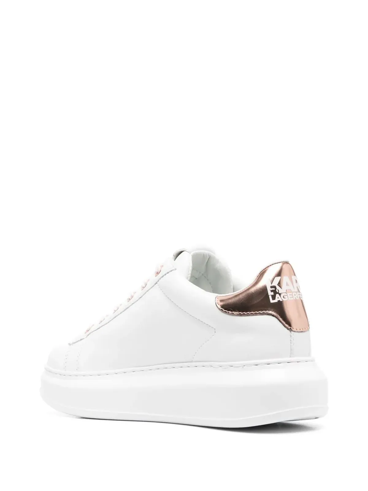 Karl Lagerfeld ロゴプリント レザー スニーカー - White - 画像3