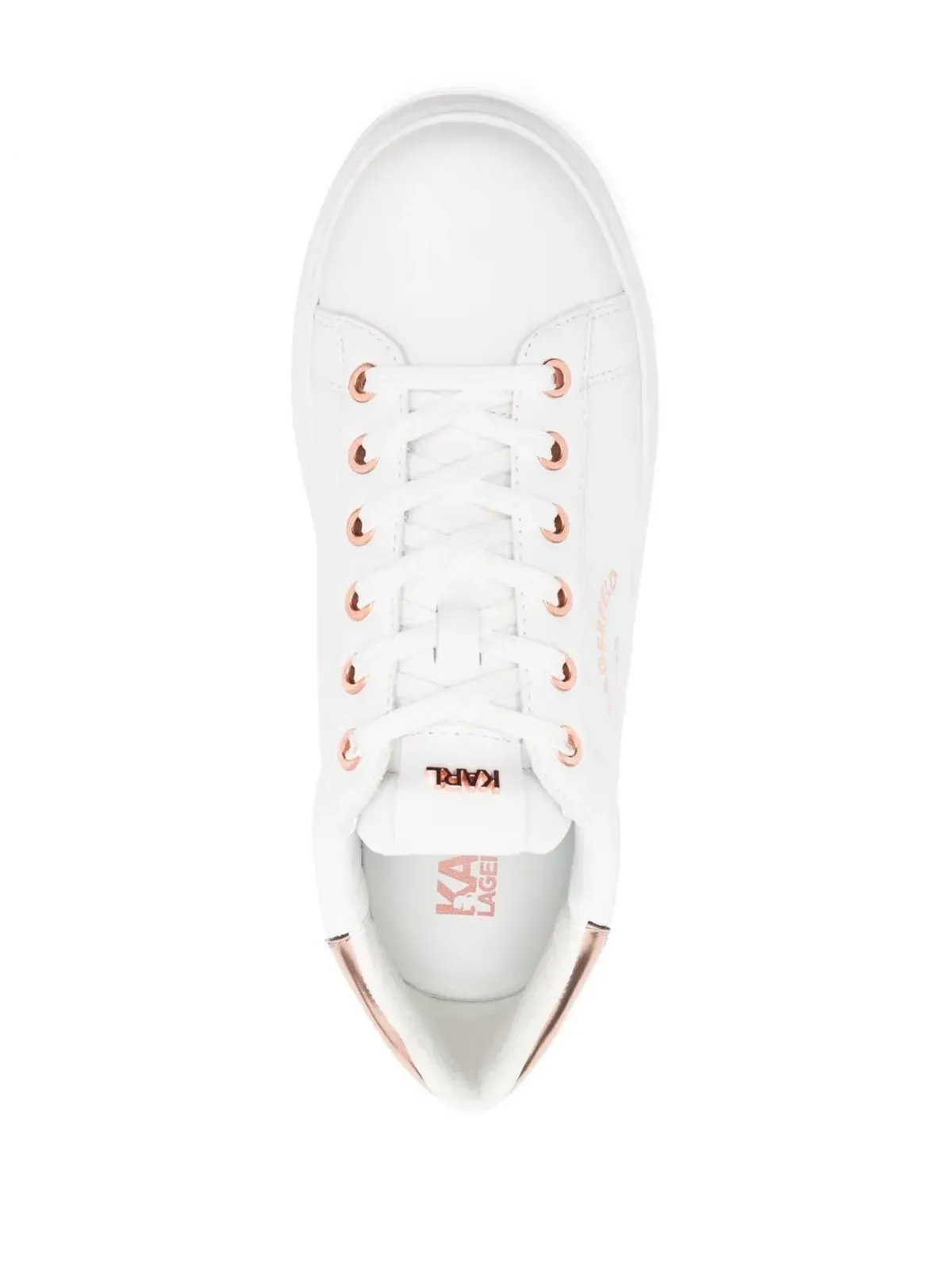Karl Lagerfeld ロゴプリント レザー スニーカー - White - 画像4