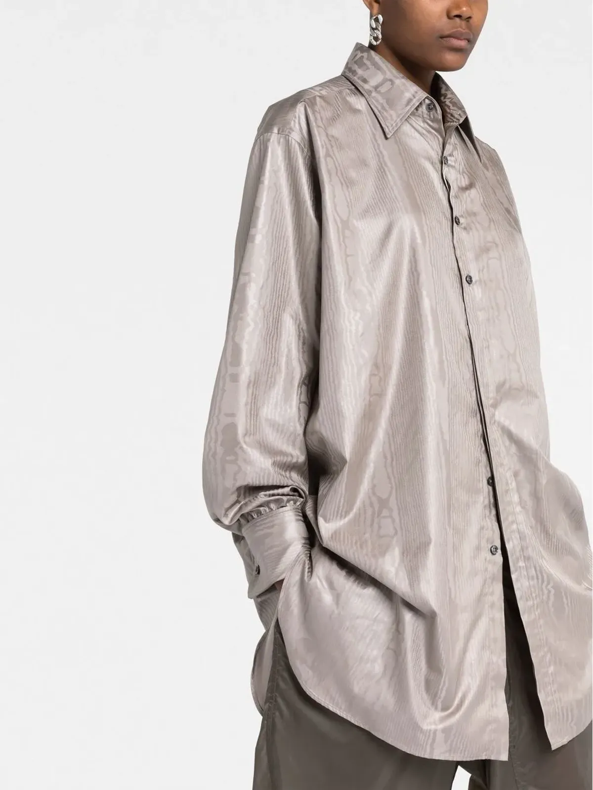 Maison Margiela オーバーサイズ長袖シャツ グレー - 画像5
