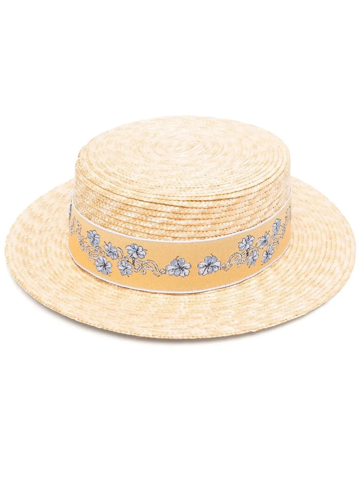 Borsalino 花柄刺繍麦わら帽子 - 画像1