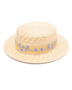 Borsalino 花柄刺繍麦わら帽子 - サムネイル1