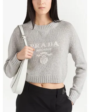 Prada ロゴ入りインターシア カシミヤ ジャンパー - サムネイル5