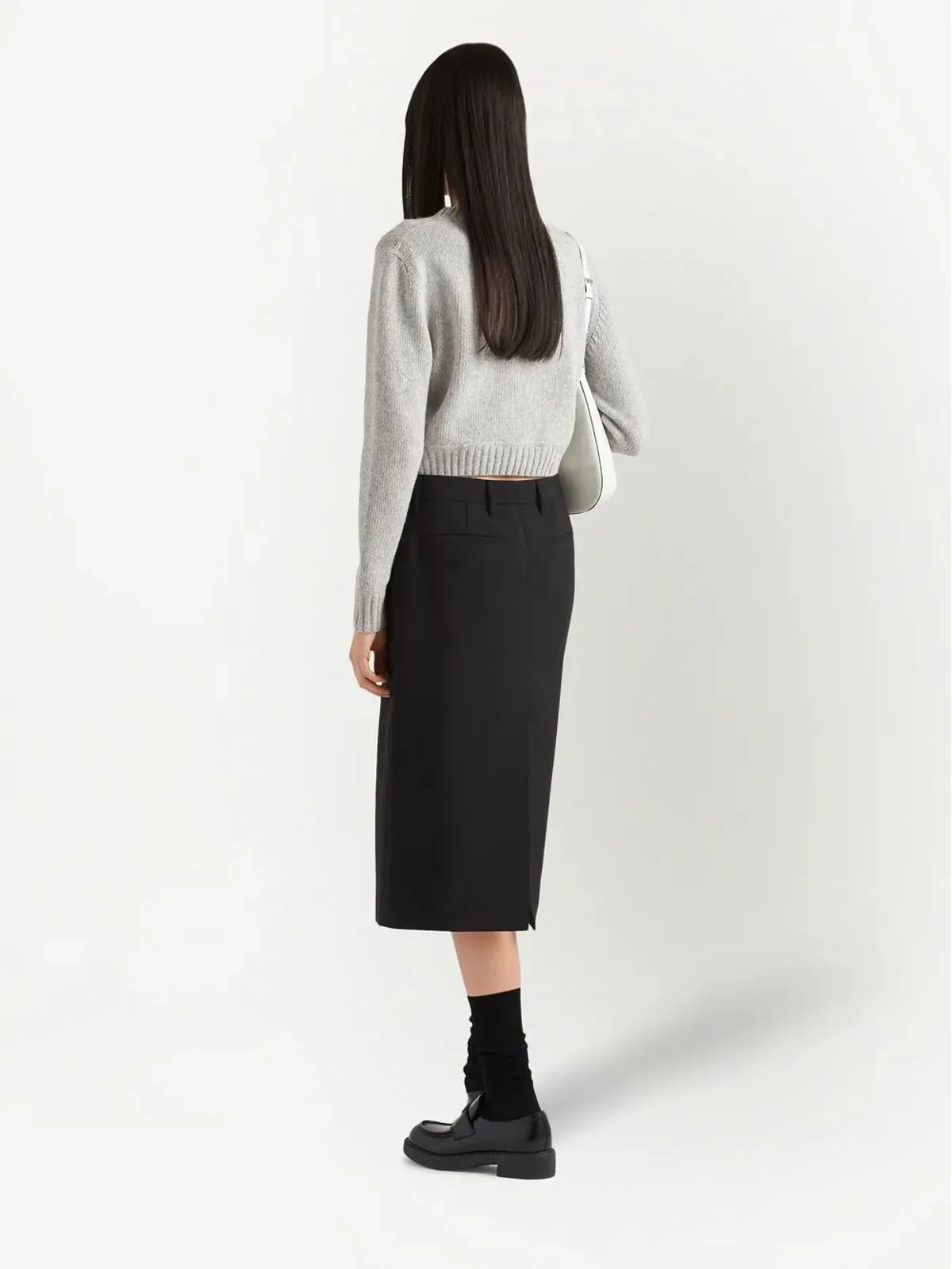 Prada ロゴ入りインターシア カシミヤ ジャンパー - 画像3